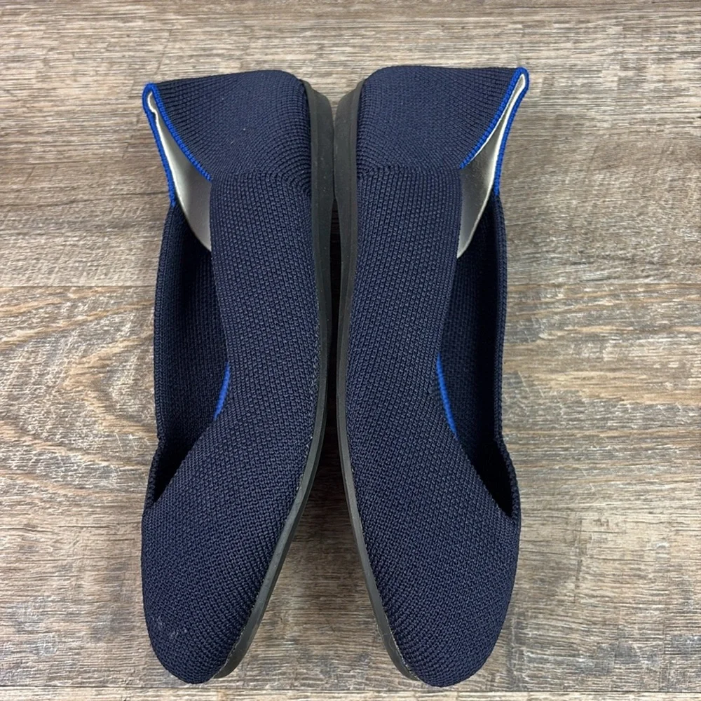 Rothy’s The Flat Navy Blue Knit Pointed Toe Flats Women’s US 6 Washable